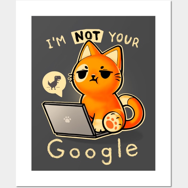 Not your Google - Laptop cat - Angry kitty - error 404 Wall Art by BlancaVidal